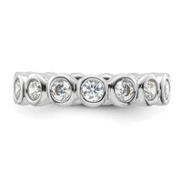 Load image into Gallery viewer, 14k White Gold Polished Size 4.5 Bezel-set 1 carat Diamond Complete Eternity Band
