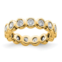 Load image into Gallery viewer, 14k Polished Size 4.5 Bezel-set 1 carat Diamond Complete Eternity Band
