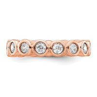 Load image into Gallery viewer, 14k Rose Gold Polished Size 5.5 Bezel-set 1 carat Diamond Complete Eternity Band

