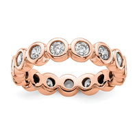 Load image into Gallery viewer, 14k Rose Gold Polished Size 5.5 Bezel-set 1 carat Diamond Complete Eternity Band
