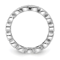 Load image into Gallery viewer, 14k White Gold Polished Size 5 Bezel-set 1 carat Diamond Complete Eternity Band

