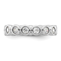 Load image into Gallery viewer, 14k White Gold Polished Size 5.5 Bezel-set 1 carat Diamond Complete Eternity Band
