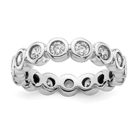 Load image into Gallery viewer, 14k White Gold Polished Size 5 Bezel-set 1 carat Diamond Complete Eternity Band
