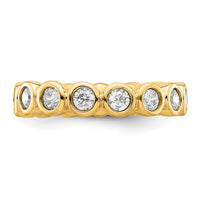 Load image into Gallery viewer, 14k Polished Size 5.5 Bezel-set 1 carat Diamond Complete Eternity Band
