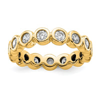 Load image into Gallery viewer, 14k Polished Size 5.5 Bezel-set 1 carat Diamond Complete Eternity Band
