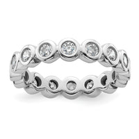 Load image into Gallery viewer, 14k White Gold Polished Size 6 Bezel-set 1 carat Diamond Complete Eternity Band
