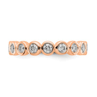 Load image into Gallery viewer, 14k Rose Gold Polished Size 7 Bezel-set 1 carat Diamond Complete Eternity Band
