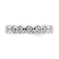Load image into Gallery viewer, 14k White Gold Polished Size 7 Bezel-set 1 carat Diamond Complete Eternity Band
