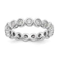 Load image into Gallery viewer, 14k White Gold Polished Size 7.5 Bezel-set 1 carat Diamond Complete Eternity Band
