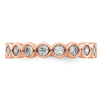 Load image into Gallery viewer, 14k Rose Gold Polished Size 8 Bezel-set 1 carat Diamond Complete Eternity Band
