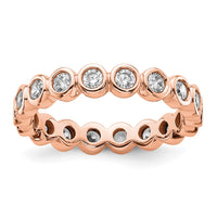 Load image into Gallery viewer, 14k Rose Gold Polished Size 8.5 Bezel-set 1 carat Diamond Complete Eternity Band
