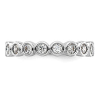 Load image into Gallery viewer, 14k White Gold Polished Size 8.5 Bezel-set 1 carat Diamond Complete Eternity Band
