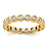 Load image into Gallery viewer, 14k Polished Size 8 Bezel-set 1 carat Diamond Complete Eternity Band
