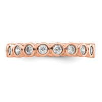 Load image into Gallery viewer, 14k Rose Gold Polished Size 9 Bezel-set 1 carat Diamond Complete Eternity Band
