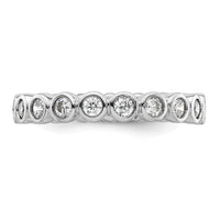 Load image into Gallery viewer, 14k White Gold Polished Size 9 Bezel-set 1 carat Diamond Complete Eternity Band
