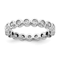 Load image into Gallery viewer, 14k White Gold Polished Size 9 Bezel-set 1 carat Diamond Complete Eternity Band
