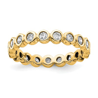 Load image into Gallery viewer, 14k Polished Size 9 Bezel-set 1 carat Diamond Complete Eternity Band
