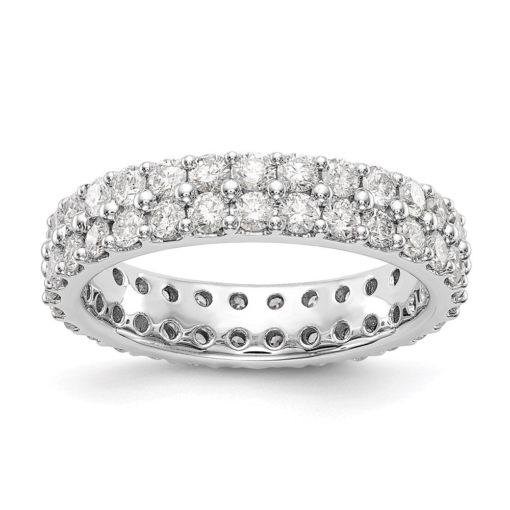 Platinum Round 2CT Double Row Eternity Band AAA