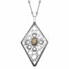 Sterling Silver Ruthenium-plated Citrine w/2in ext Necklace