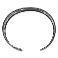 Load image into Gallery viewer, Sterling Silver and Ruthenium-plated Diamond-cut Cuff Bangle

