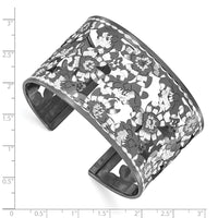 Load image into Gallery viewer, Sterling Silver and Ruthenium-plated Diamond-cut Cuff Bangle
