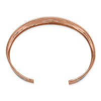 Load image into Gallery viewer, Sterling Silver and Rose Gold-plated Diamond-cut Cuff Bangle
