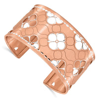 Load image into Gallery viewer, Sterling Silver and Rose Gold-plated Diamond-cut Cuff Bangle
