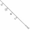 Sterling Silver Rhodium-plated Nautical Charms 9 inch Plus 1 inch Extender - Total 10 inch Anklet