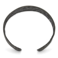 Load image into Gallery viewer, Sterling Silver Black Ruthenium Textured Sparkle Cuff Bangle
