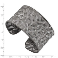 Load image into Gallery viewer, Sterling Silver Black Ruthenium Textured Sparkle Cuff Bangle
