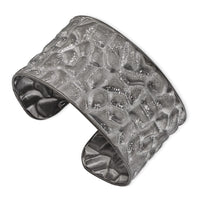 Load image into Gallery viewer, Sterling Silver Black Ruthenium Textured Sparkle Cuff Bangle
