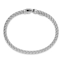 Load image into Gallery viewer, Sterling Rhodium-plated Weaved Silver Bangle
