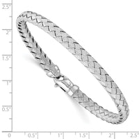 Load image into Gallery viewer, Sterling Rhodium-plated Weaved Silver Bangle
