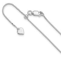 Load image into Gallery viewer, Sterling Silver Rhodium-plated Adjustable .95mm Box Chain
