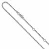 Sterling Silver RH-plt 2mm D/C Rope 1in+1in Adjustable Chain