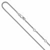 Sterling Silver Rh-plated 1.6mm Spiga 1in+1in Adjustable Chain