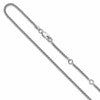 Sterling Silver Rh-plated 1.9mm Spiga 1in+1in Adjustable Chain
