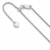 Sterling Silver RH-plated Adjustable 1.4mm D/C Rope Chain