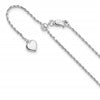 Sterling Silver RH-plated Adjustable 1.2mm D/C Rope Chain