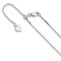 Load image into Gallery viewer, Sterling Silver RH-plated Adjustable 1.1mm Box Chain
