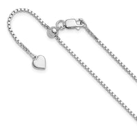 Load image into Gallery viewer, Sterling Silver RH-plated Adjustable 1.3mm Box Chain
