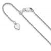Sterling Silver RH-plated Adjustable 1.35mm Loose Rope Chain