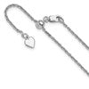 Sterling Silver RH-plated Adjustable 1.55mm Loose Rope Chain