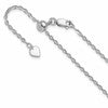 Sterling Silver RH-plated Adjustable 2mm Cable Chain