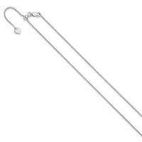 Load image into Gallery viewer, Sterling Silver RH-plated Adjustable 1.25mm Round Box Chain
