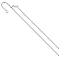 Load image into Gallery viewer, Sterling Silver RH-plated Adjustable 1.5mm Round Box Chain

