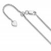 Sterling Silver RH-plated Adjustable 1.5mm Round Box Chain