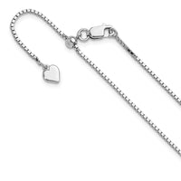 Load image into Gallery viewer, Sterling Silver RH-plated Adjustable 1.15mm Box Chain
