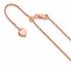 Sterling Silver Rose Gold-plated Adjustable 1.2mm D/C Rope Chain