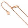 Sterling Silver Rose Gold-plated Adjustable 1.1mm Box Chain
